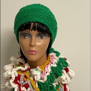 Scrap yarn versatile scarf  .Handmade